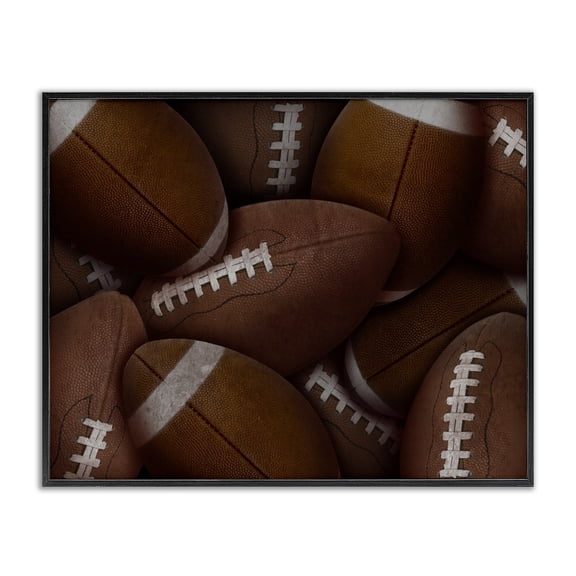 Stupell Industries Bin Of Footballs Black Framed Giclee Art, design by Marcus Prime, 11 x 14