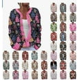 thumbnail image 3 of Moxiu Women Ugly Christmas Cardigan Plus Size Long Sleeve Open Front Button Down Cardigan Sweaters Cute Xmas Tree Print Fall Coat 2025, 3 of 5
