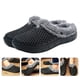 thumbnail image 3 of 1 par de pantuflas clásicas con forro tipo zueco, cálidas y suaves, sin cordones (negras), 3 of 7