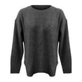 thumbnail image 5 of Women's Marled Knit Sweater, Casual Crewneck Pullover, Textured Yarn Knit Top, Lightweight Long Sleeve Blouse, Machine Washable Everyday Sweater for Women Black M, 5 of 9