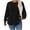 Black, variant on Plus Size Crewneck Sweatshirts for Women Fall Loose Waffle Knit Top Long Sleeve Comfy Layering Top Tunic Blouse,L-5XL