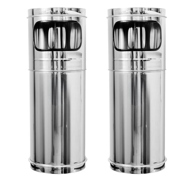Kit 2 Botes Para Basura Spiro Inox Acero Inoxidable 20x58 cm Cap. 13 L