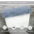 thumbnail image 5 of Home Weavers Allure Collection Cotton Toilet Tank Lid Cover for Bathroom, Soft Absorbent Non-Slip Tufted Fabric, Machine Washable Toilet Tank Top Cover, 10"x22" Blue, 5 of 11
