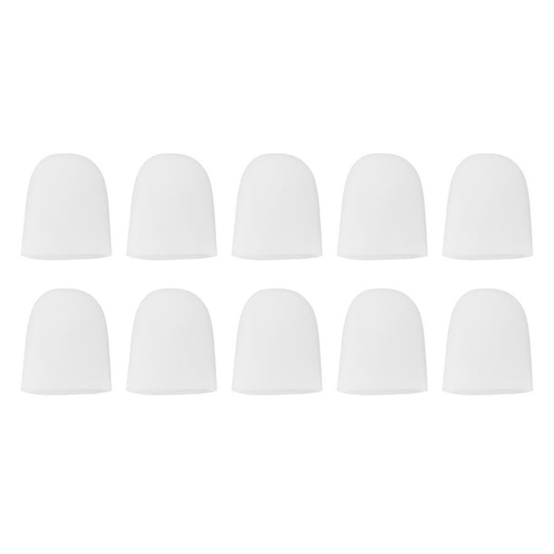 10pcs Silicona Finger Toe Manga Gel Toe Taps Cubierta Protector para maíz Callus ampollas Dolor de alivio S (blanco)