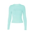 thumbnail image 4 of Caoirhny Womenacute;s Spring Autumn Slim Tops Solid Color Long Sleeve Round Neck Streetwear Blouse, 4 of 9