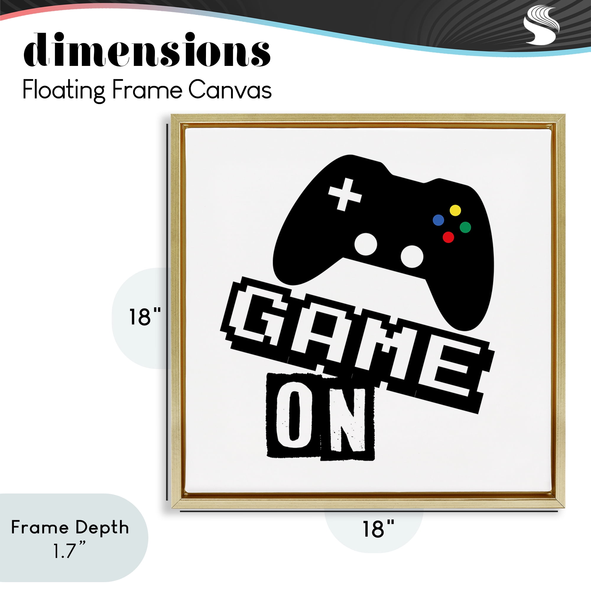 Stupell Industries Playful Game On Gold Framed Floater Canvas Wall Art, design by Marcus Prime