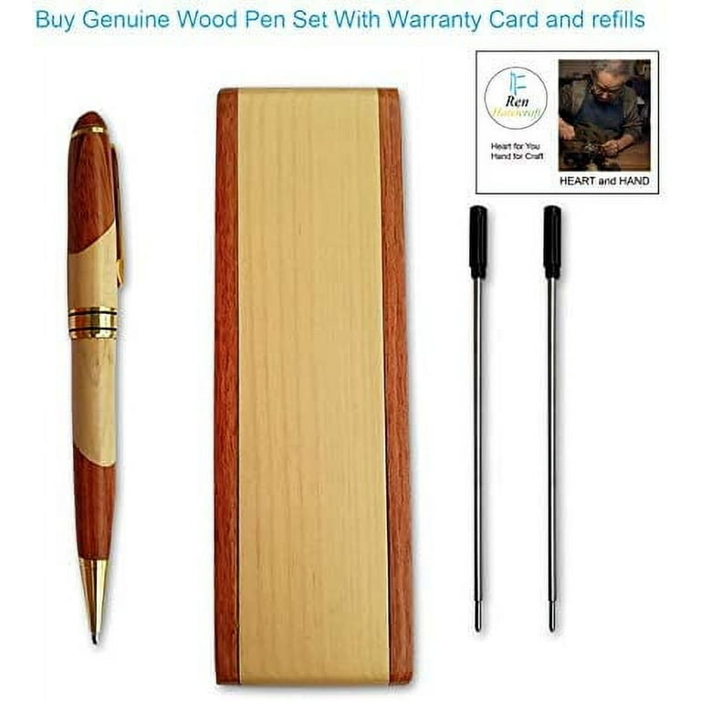 2 Pack Luxury Rosewood Pen Set For Men, Fancy Ballpoint Pens With Black Ink  Refills, Gift Boxed For Executives, Business, And Office Use