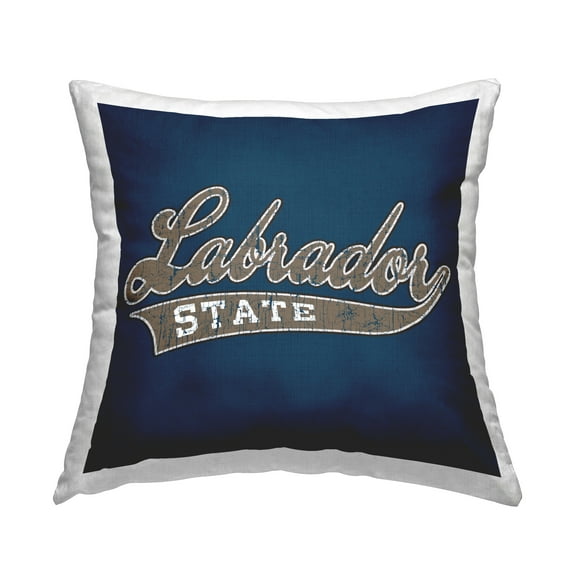 Stupell Industries Labrador State Varsity Decorative Printed Throw Pillow Design by Spirit Animals/Life Is High.