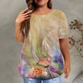 thumbnail image 6 of Patlollav Womens Plus Size Short Sleeve Tshirt 2024 Summer Floar Print Casual Crewneck Tunic Tops Loose Tee Shirts, 6 of 6