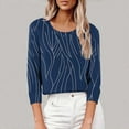 thumbnail image 6 of Ounisa 3/4 Length Sleeve Womens Tops Summer Three Quarter Floral Shirts Dressy Casual Printed Tunic Tops Women Blouses, 6 of 7
