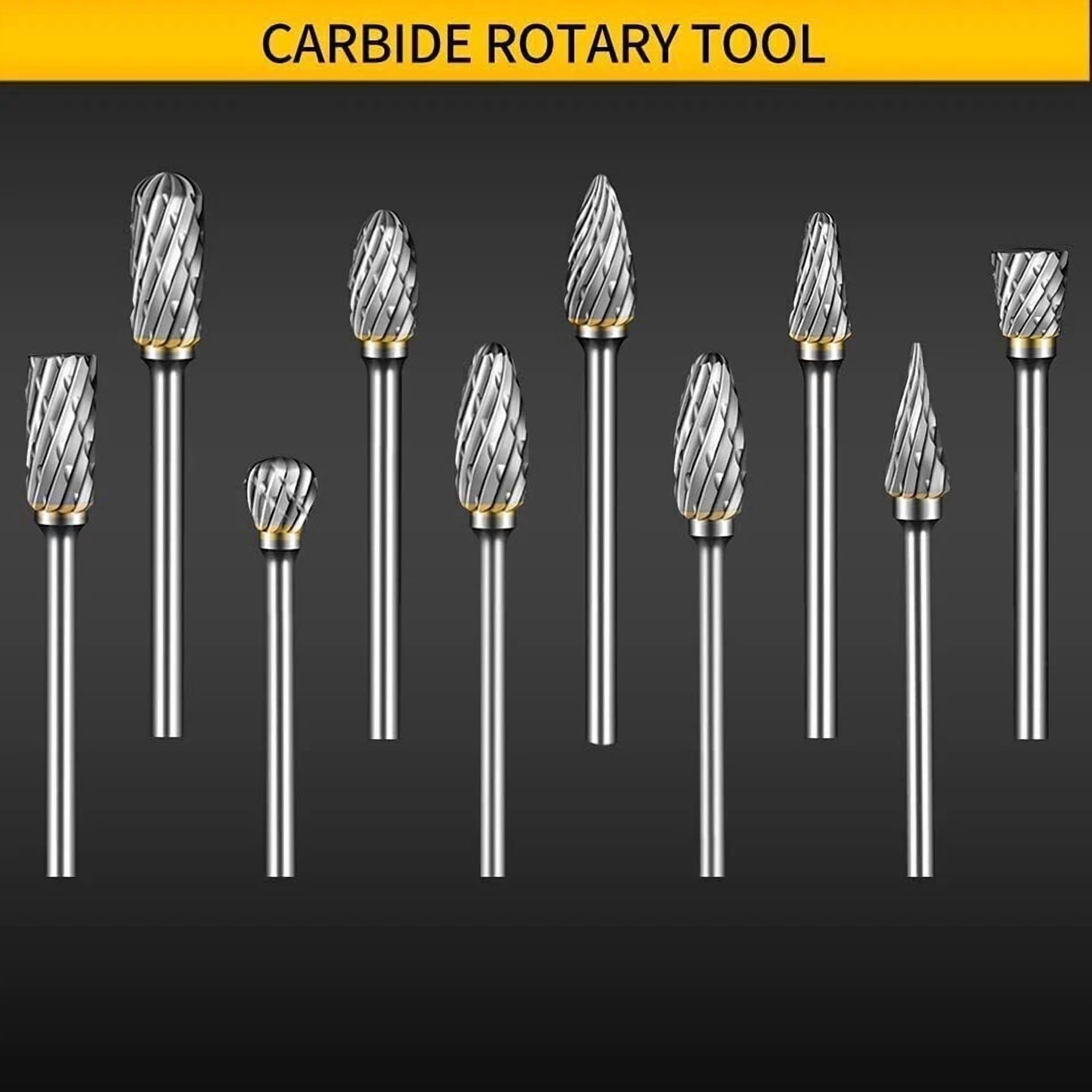 CIRCLE- Carbide Burr Set Compatible With Dremel Rotary Tool 10Pcs Die Grinder Bits