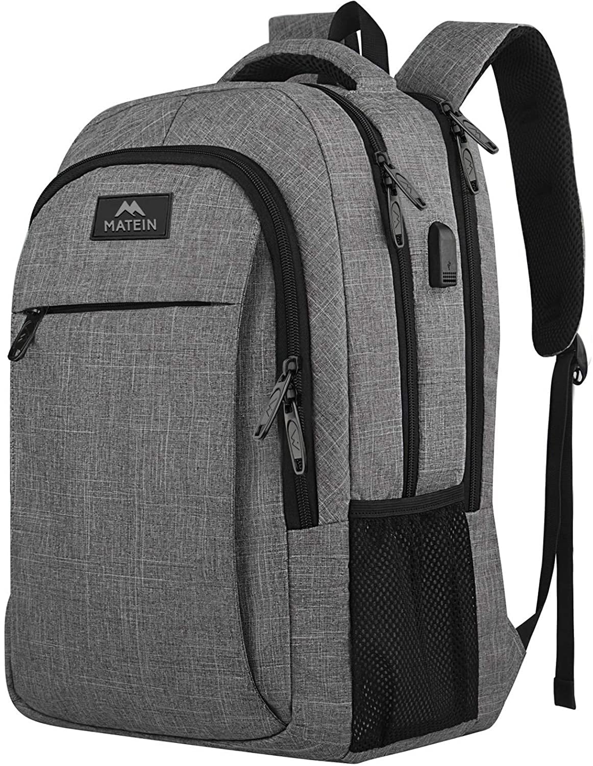 Matein Men's Black 45L Travel Laptop Backpack 17.3" TSA-Friendly Bag USB Port 
