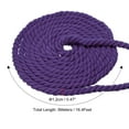 thumbnail image 2 of Unique Bargains 1/2'x16' Natural Twisted Cotton Rope 3 Strand Soft Craft Rope with Drawstring Bag Purple 2 Pack, 2 of 6