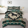 thumbnail image 3 of Manfei Hippie Racing Horse Queen Comforter Set, Western Hippie Aztec Bedding Sets, Countryside Animal Reversible Bedding Comforter Set, Super Cozy Room Decor, 3-Piece, 3 of 8