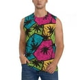 thumbnail image 3 of Uemuo Hawaii Palms Pattern Men's Sleeveless T-Shirt,Muscle Athletic Tank Top, Moisture-wicking Quick-dry Breathable Classic Tee Top for Gym Run Outdoor Sports-3X-Large, 3 of 8