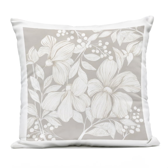 Stupell Industries Botanical Symphony Neutrals Outdoor Printed Pillow design by Hannah Dawson, 18 x 7 x 18
