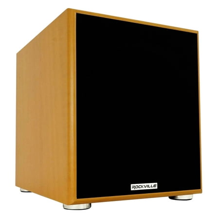 Rockville Rock Shaker 10" Inch Wood 600w Powered Home Theater Subwoofer Sub
