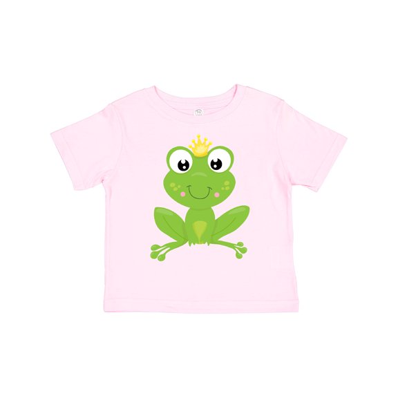 Inktastic Cute Frog, Green Frog, Crown, Frog Prince Boys or Girls Toddler T-Shirt