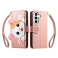 thumbnail image 2 of For Samsung Galaxy S26+ 5G Case Cat Pattern Buckle Zipper Wallet  5-card  Flip Wallet Leather With Card Holder Magnetic Closure Phone Cases Cover With Shoulder Strap and Wrist Strap,Pink, 2 of 12