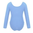 thumbnail image 2 of Runhomal Kids Girls Long Sleeves Round Neck Plain Ballet Dance Leotard Gymnastics Exercise Yoga Blue 4, 2 of 7