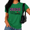 Green, variant on Cozymy Women's White Multicolor Artistic Text Graphic Short Sleeve T-Shirt Relaxed Fit Tops