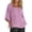 Pink, variant on Tops for Women 3/4 Sleeve Solid Color Fashion Summer T Shirts 2026 Square Neck Lightweight Casual Going Out Tees