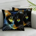 thumbnail image 2 of COMIO Pillow Cover Cat Black Throw Pillow Case Home Decor for Sofa Livingroom Couch Bed Decorative Gift 2Pcs, 2 of 6