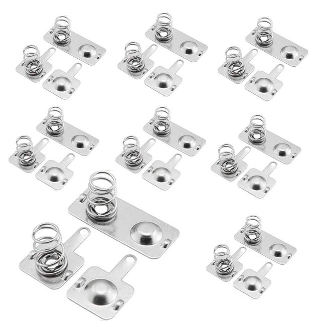 Cutelec 12Pairs Battery Springs AAA Battery Negative to Positive Conversion Spring Contact Nickle Plated 9x9mm