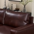 thumbnail image 4 of Mid-Century Modern Faux Leather Sofa, 3 Seats PU Leather Upholstered Couch With Solid Wood Legs For Living Room Apartment Office, 4 of 10