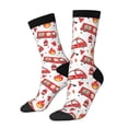thumbnail image 2 of Uemuo Fire Truck Pattern Women's Crew Socks, Soft Durable Breathable Moisture-Wicking with Odor Control Cotton socks, 2 of 9