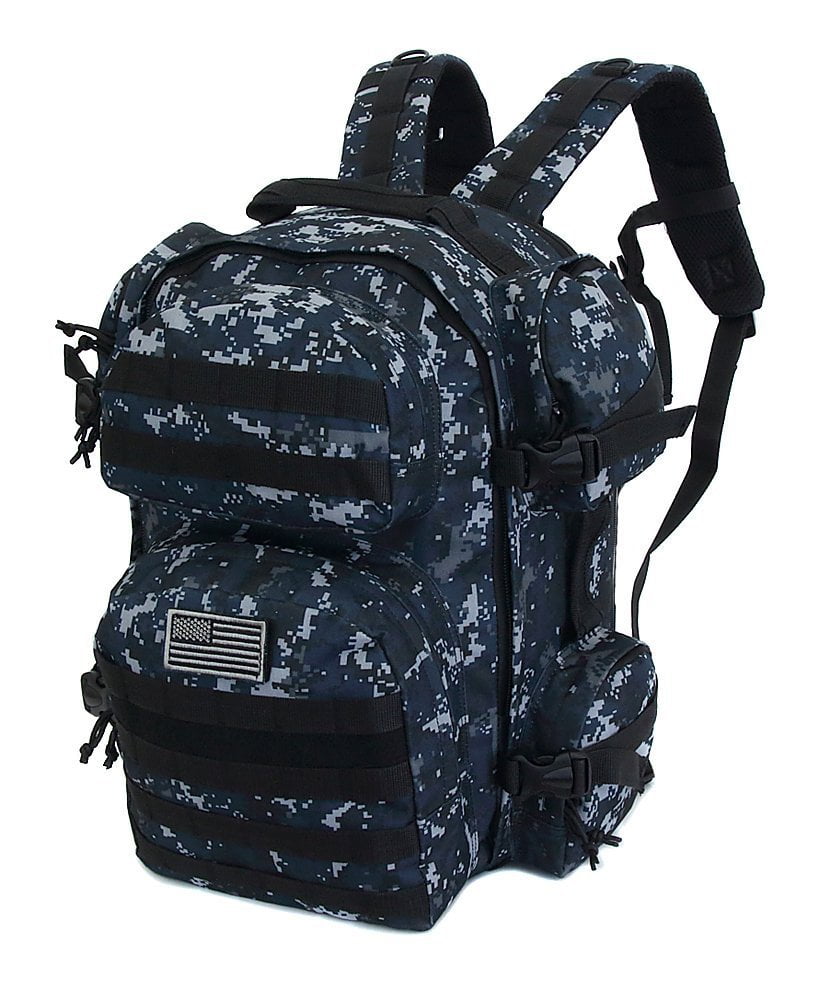 blue digital camo backpack