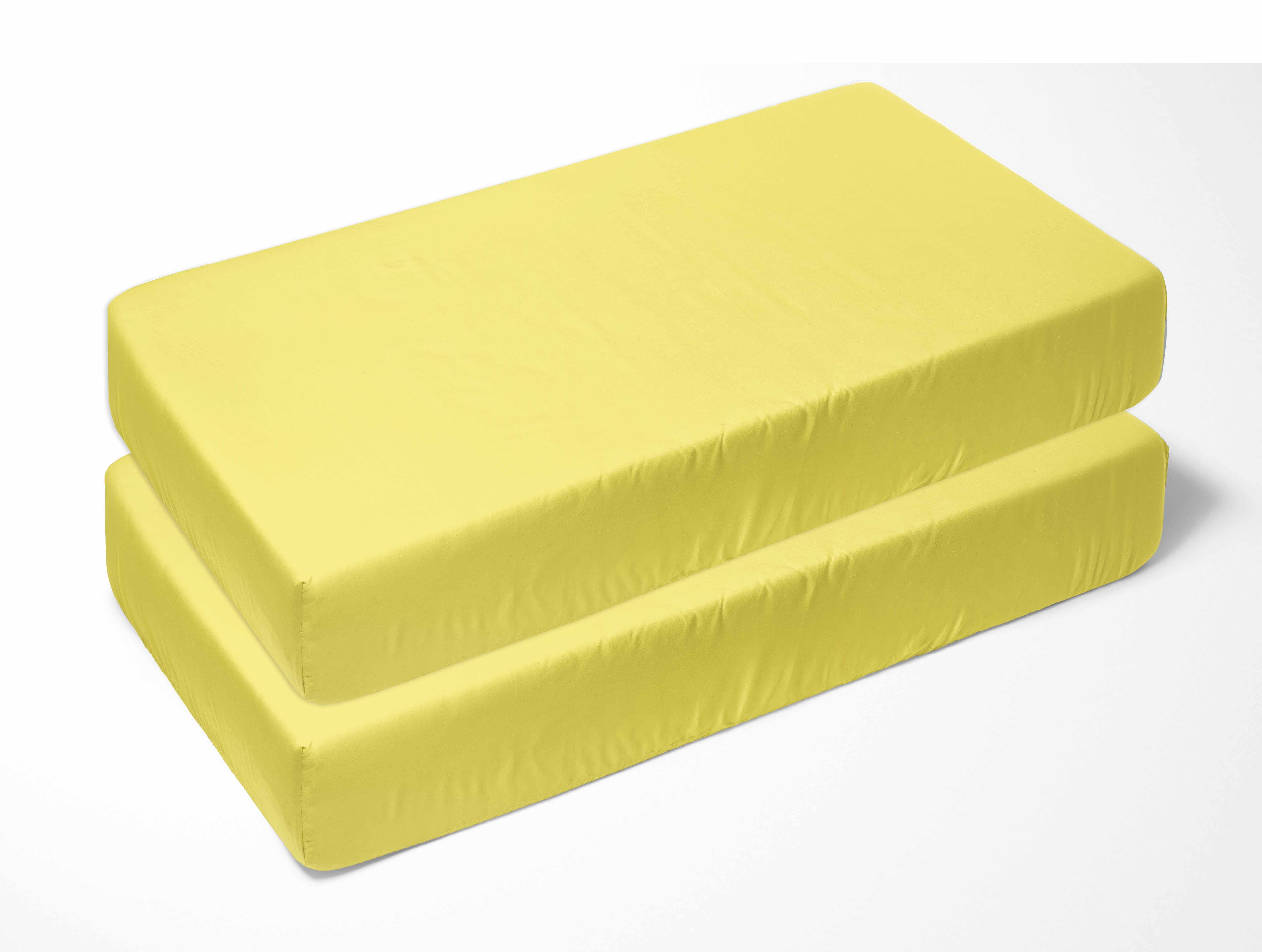 Bacati - Solid Fitted Crib/Toddler Bed Sheets 100% Cotton Percale, Available in Multiple Colors, 2-Pack