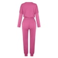 thumbnail image 5 of BLOCLOALO 2 Piece Lounge Set Pullover Crewneck Sweater Women's Outfit Crewneck Pullover Tops and Long Pants Sweatsuits Long Sleeve Tops Sweatpants and Sweatshirt Set Womens Lounge Outfit Hot Pink L, 5 of 5