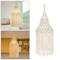 thumbnail image 2 of 2x Lámpara de macramé Boho Colgantes de tejado Cubierta de lámpara para moderno creativo Dormitorio Comedor Lámpara colgante perfecl Tapices de pantalla de macramé, 2 of 8