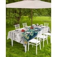 thumbnail image 4 of nqOlkjepod Vintage Peacock Outdoor Tablecloth with Umbrella Hole & Zipper, Watercolor Peacock Feather Flower Rectangle Table Cover 52x70 Inch, Dining Waterproof Table Cloth Protector for Patio/Party, 4 of 7