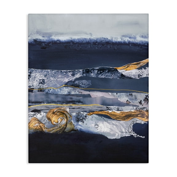 Stupell Industries Contemporary Abstract Blue Water Agate Canvas Art, 16 x 20, by Design Fabrikken