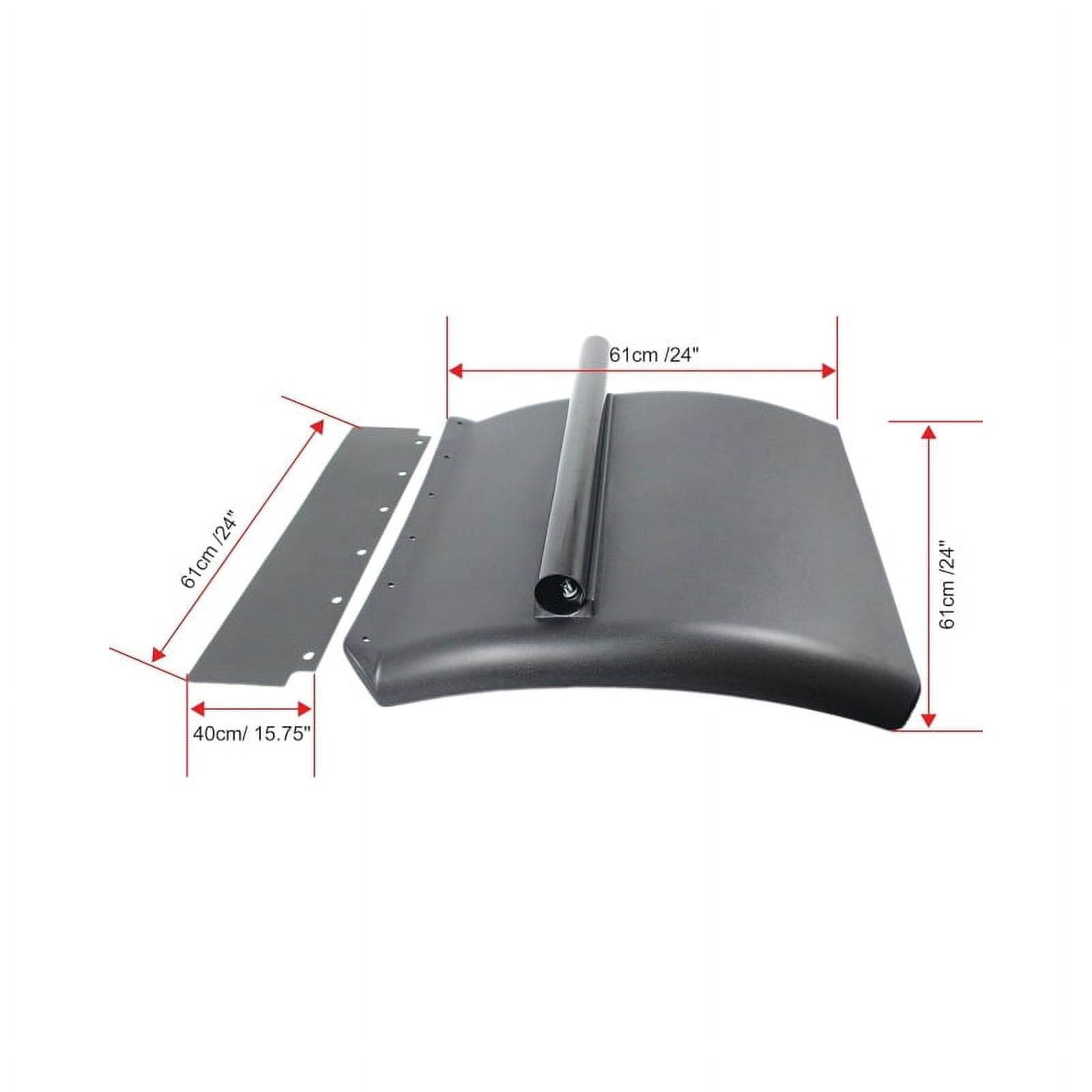 24"x24" Black Poly Quarter Fender Set Mud Flap Hangers Plastic for Semi Truck 2PCS