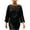 Black, variant on Women Jewel Neck Lace Embellished Blouse Flutter 3/4 Sleeve Regular Fit Tie Front Casual Officewear Top for Dressy