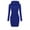 Blue, variant on Herrnalise Women’s Dresses Summer 2024 s Long Sleeve Solid PatchworkRound Neck Casual LongHooded Sweatershirt Dress S-2XL
