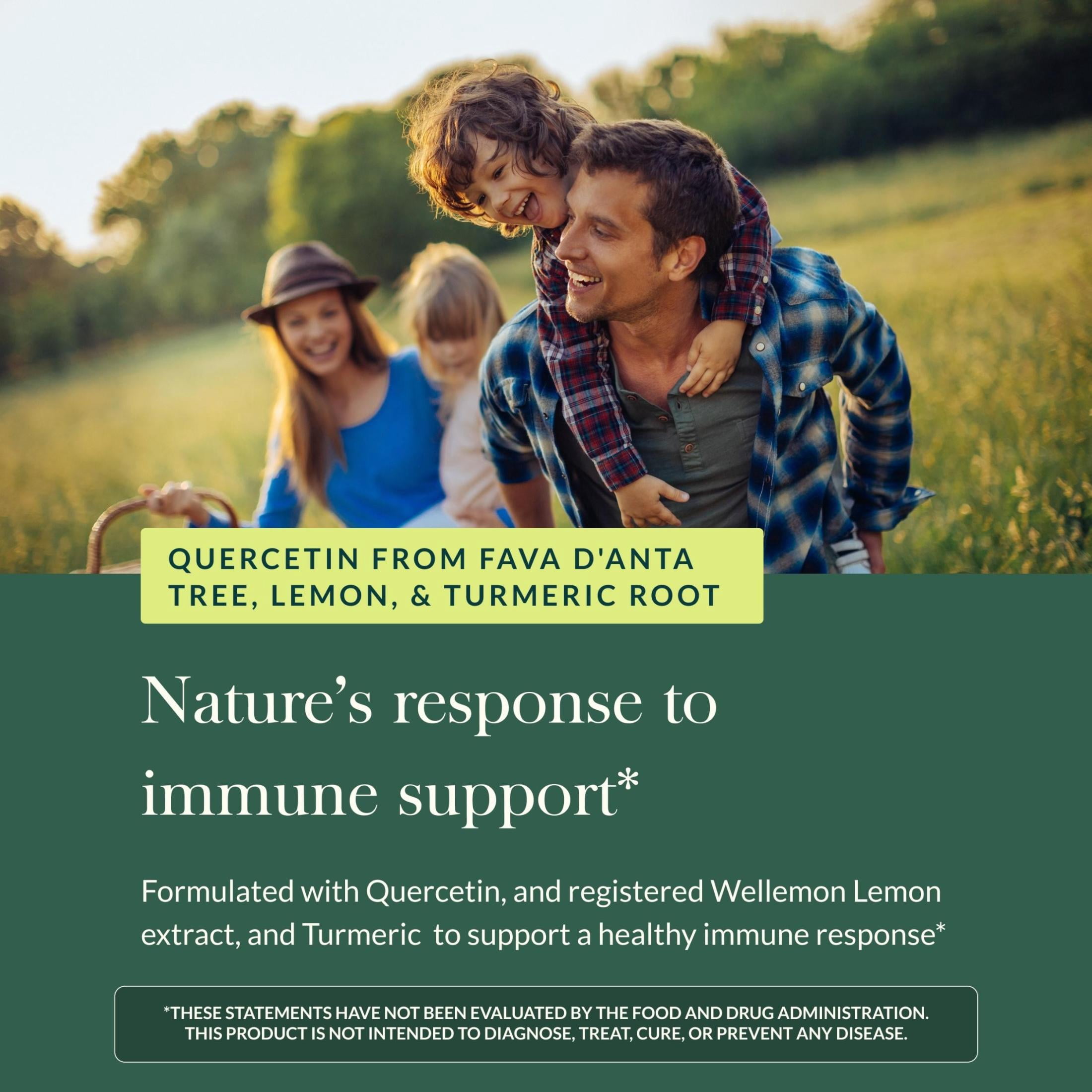 Gaia Herbs Quercetin Synergy - Supports Immune Health* - Wellemon Lemon Fruit Extract - 50 Vegan Capsules (50 Servings)