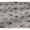 thumbnail image 5 of oneOone Viscose Jersey Brown Fabric Stripe|Leaves & Floral Artistic Sewing Fabric By The Yard Printed Diy Clothing Sewing Supplies 60 Inch Wide, 5 of 5