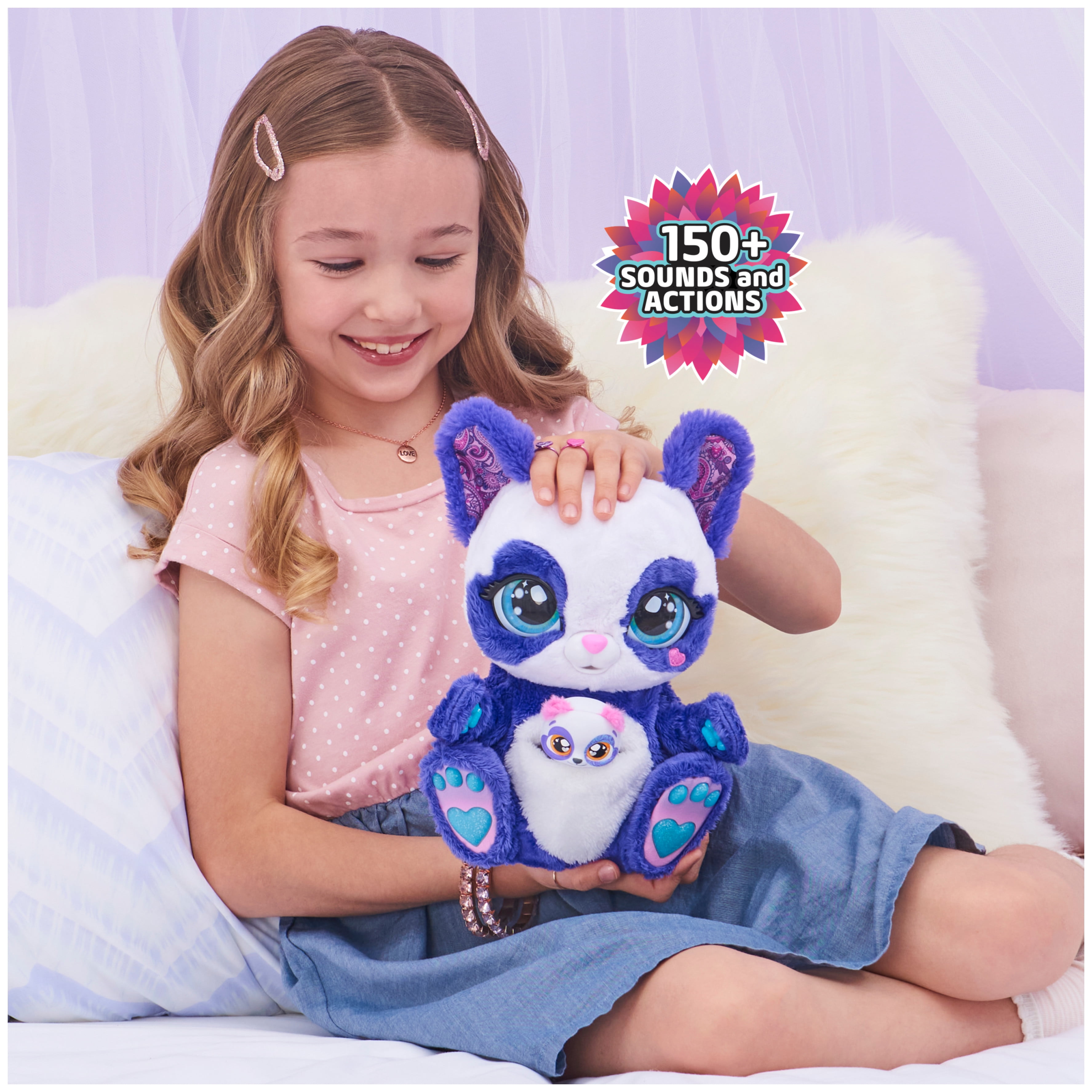 Peek-A-Roo Interactive Panda-Roo Plush Toy with Mystery Baby and Over 150 Sounds 