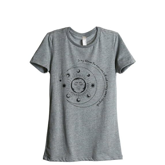 In My Defense The Moon Was Full Women's Fashion Relaxed T-Shirt Tee Heather Gray X-Large