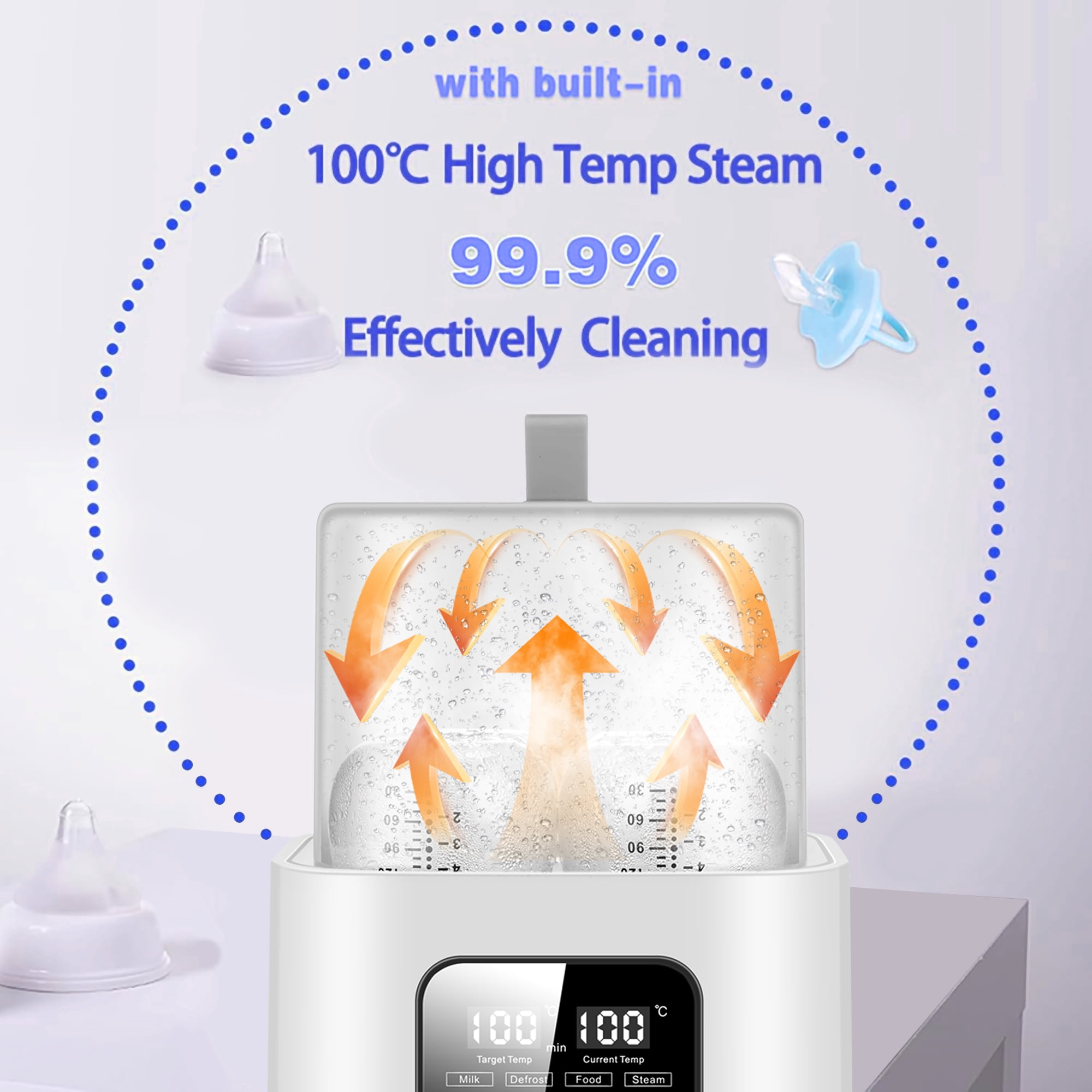 FVLOENG Baby Bottle Warmer,Fast Milk Warmer for Breastmilk,Accurate Temp Control,48H Thermostat,Portable Bottle Warmers,Fits 4 Bottles,Milk Warmer with Thaw,Sterilizing,Heat Food with Remote Control