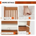 thumbnail image 6 of Costway 2-Person Hanging Porch Swing Wood Bench with Cushion Curved Back Outdoor Natural, 6 of 10