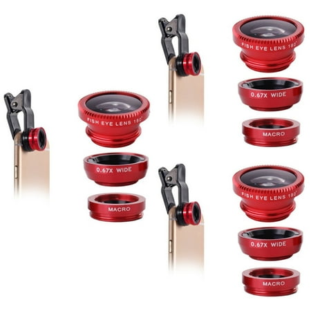 Image of Gadgets for The Phone 6 Sets Smartphones Cellphone Camera Lens Telephoto Wide Angle Red
