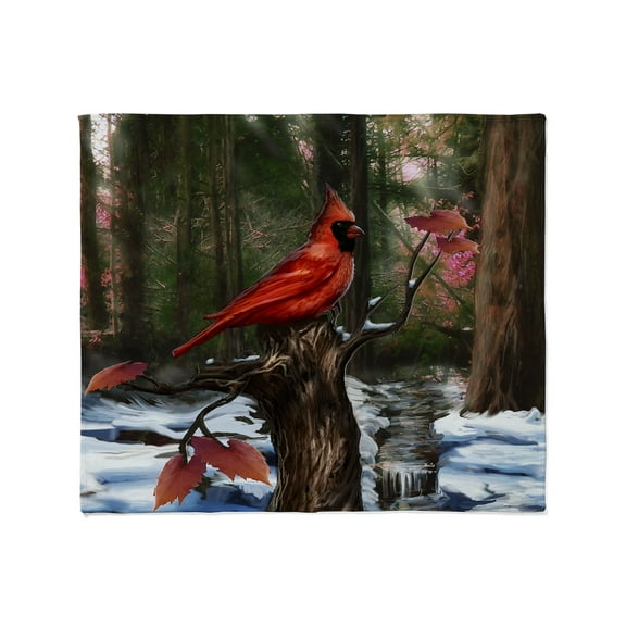 CafePress - Cardinal Bird Art Throw Blanket - Soft Fleece Throw Blanket, 50"x60" for All Ages