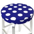 thumbnail image 3 of Picia Navy And White Polka Dot Pattern Round Stool Covers Comfy Seat Covers Stretch Removable Washable Chair Slipcover Round Bar Chair Cushion Cover-14 inch, 3 of 7