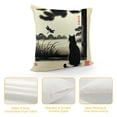 thumbnail image 4 of QZHH Farmhouse Decorative Outdoor Throw Pillow Covers for Couch Sofa Bed Vintage Cat and Dragonfly Traditional Japanese Ink Painting Pillow Cover Modern Decor Pillow Case, 4 of 5
