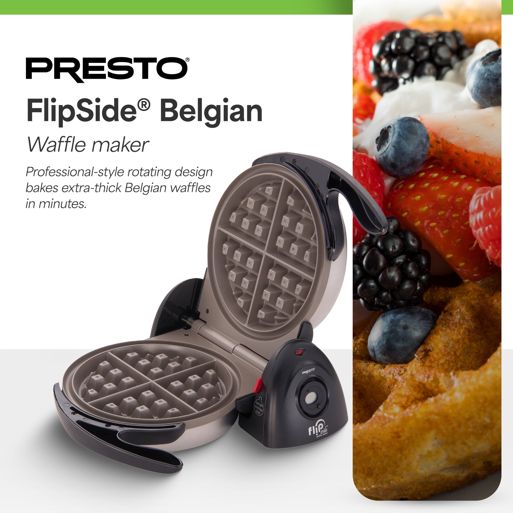 Presto FlipSide 7-inch Belgian Waffle Maker with Ceramic